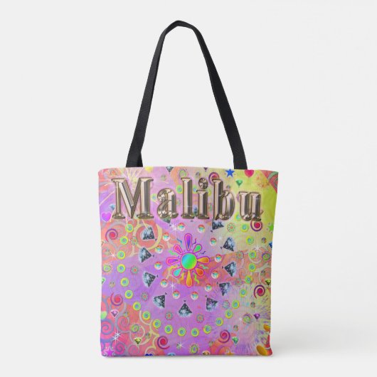 Malibu Lucky Golden Canvas tas (Achterkant)