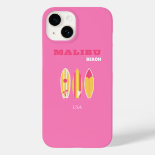 Malibu, Malibu Beach, Californië, Preppy, Roze Case-Mate iPhone 14 Hoesje