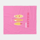 Malibu, Malibu Beach, Californië, Preppy, Roze Fleece Deken (Voorkant (Horizontaal))
