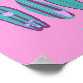 Malibu, Malibu Beach, Californië, Preppy, Roze Poster (Hoek)