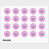 Malibu, Malibu Beach, Californië, Preppy, Roze Ronde Sticker (Vel)