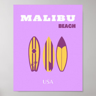 Malibu, Malibu Beach, Preppy, Preppy Meisje, Paars Poster
