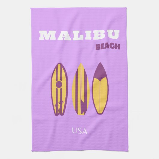 Malibu, Malibu Beach, Preppy, Preppy Meisje, Paars Theedoek (Verticaal)