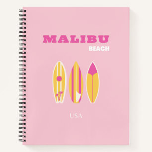Malibu, Malibu Beach, Preppy, Roze Notitieboek