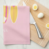 Malibu, Malibu Beach, Preppy, Roze Theedoek (Quarter Fold)