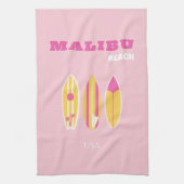 Malibu, Malibu Beach, Preppy, Roze Theedoek (Verticaal)