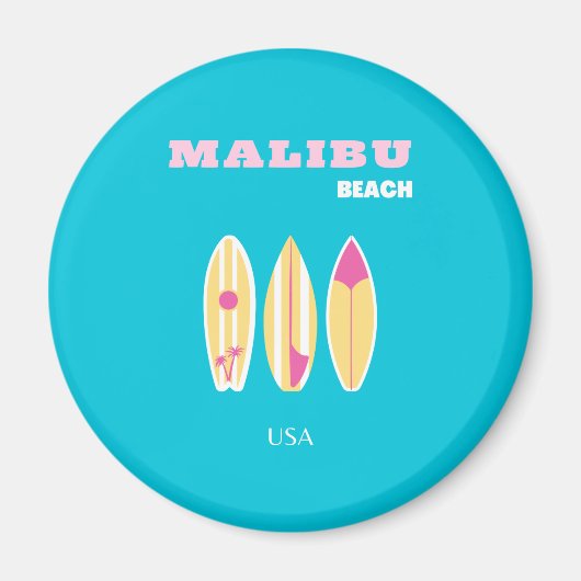 Malibu, Malibu Beach, Tropical, Preppy, Preppy Art Magneet (Voorkant)