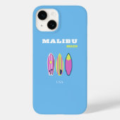 Malibu, Malibu Beach, Tropisch, Preppy, Blauw Case-Mate iPhone Case (Achterkant)