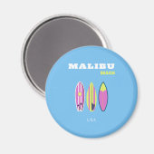 Malibu, Malibu Beach, Tropisch, Preppy, Blauw Magneet (Voorkant / Achterkant)