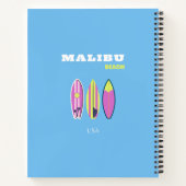 Malibu, Malibu Beach, Tropisch, Preppy, Blauw Notitieboek (Achterkant)