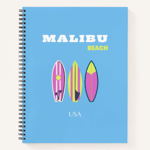 Malibu, Malibu Beach, Tropisch, Preppy, Blauw Notitieboek
