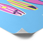 Malibu, Malibu Beach, Tropisch, Preppy, Blauw Poster (Hoek)