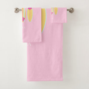 Malibu, Malibu strand, Preppy, Preppy meisje, roze Bad Handdoek