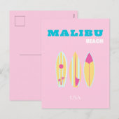 Malibu, Malibu strand, Preppy, Preppy meisje, roze Feestdagenkaart (Voorkant / Achterkant)