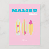 Malibu, Malibu strand, Preppy, Preppy meisje, roze Feestdagenkaart (Voorkant)