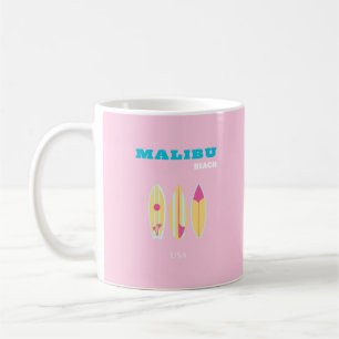 Malibu, Malibu strand, Preppy, Preppy meisje, roze Koffiemok