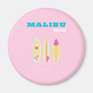 Malibu, Malibu strand, Preppy, Preppy meisje, roze Magneet