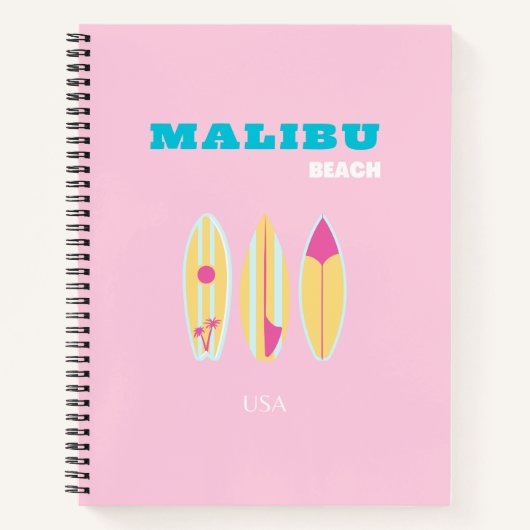 Malibu, Malibu strand, Preppy, Preppy meisje, roze Notitieboek (Voorkant)