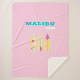 Malibu, Malibu strand, Preppy, Preppy meisje, roze Sherpa Deken