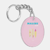 Malibu, Malibu strand, Preppy, Preppy meisje, roze Sleutelhanger (Voorkant Links)