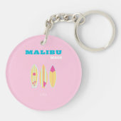 Malibu, Malibu strand, Preppy, Preppy meisje, roze Sleutelhanger (Achterkant)