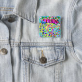 Malibu Mystic Dance Vierkante Button 5,1 Cm (In situ)