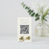 Malibu Palm Coastal Seaside QR Code RSVP Kaart (Staand voorkant)