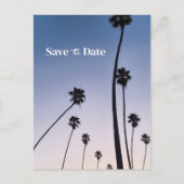 Malibu Palmbomen • Save the Date • Boho Blauwe Briefkaart (Voorkant)