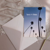 Malibu Palmbomen • Save the Date • Boho Blauwe Briefkaart