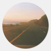 Malibu Roadtrip Ronde Sticker (Voorkant)