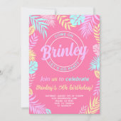 Malibu roze pop verjaardagsfeestje uitnodiging (Voorkant)