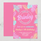 Malibu Roze Poppen Verjaardagsfeest Uitnodiging (Voorkant / Achterkant)
