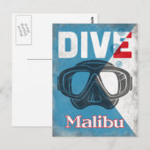 Malibu  scuba duikmasker briefkaart (Voorkant / Achterkant)