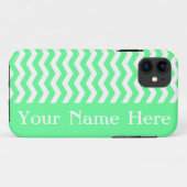 Malibu Seafoam Wave Chevron met naam Case-Mate iPhone Case (Achterkant (horizontaal))