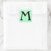 Malibu Seafoam Wave Chevron Vierkante Sticker (Tas)