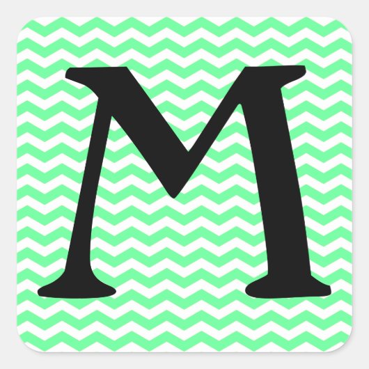 Malibu Seafoam Wave Chevron Vierkante Sticker (Voorkant)