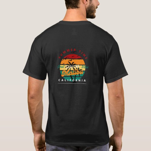 Malibu strand Californië zomer vakantie familie T-shirt (Achterkant)