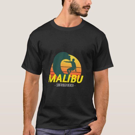 Malibu strandsurfplek t-shirt (Voorkant)