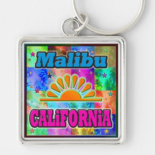 Malibu Sun en Palms Sleutelhanger (Voorkant)