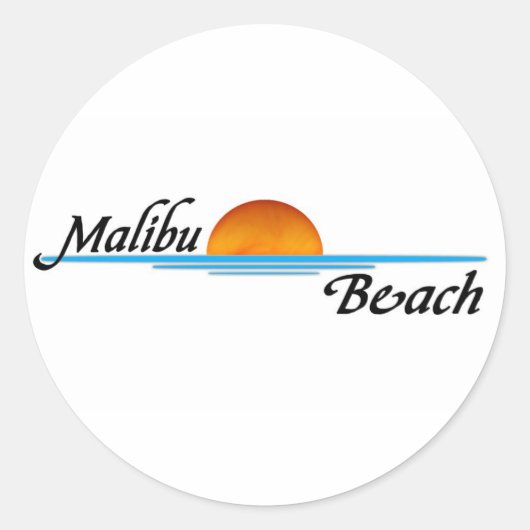 Malibu Sunset Ronde Sticker (Voorkant)