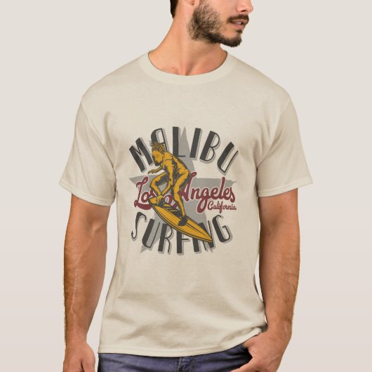 Malibu Surf Design T-shirt (Voorkant)