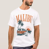 Malibu Surf van Sunset Palms T-shirt (Voorkant)