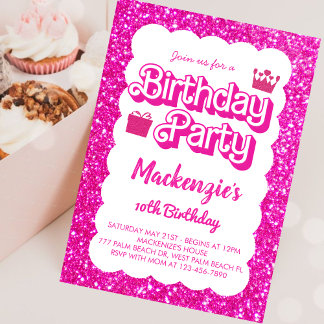 Malibu thema roze pop verjaardag kaart
