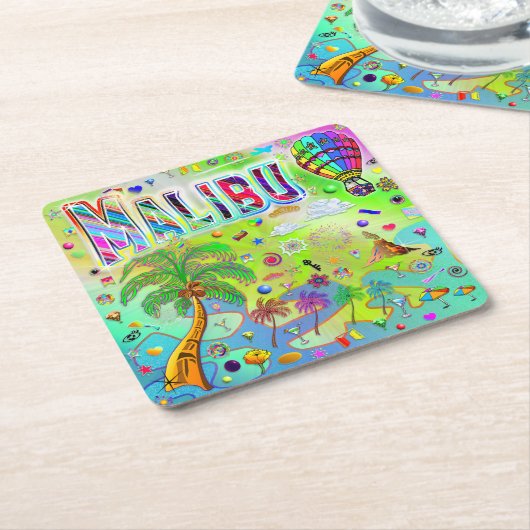 Malibu Timeless Melody Coaster Kartonnen Onderzetters (Schuin)