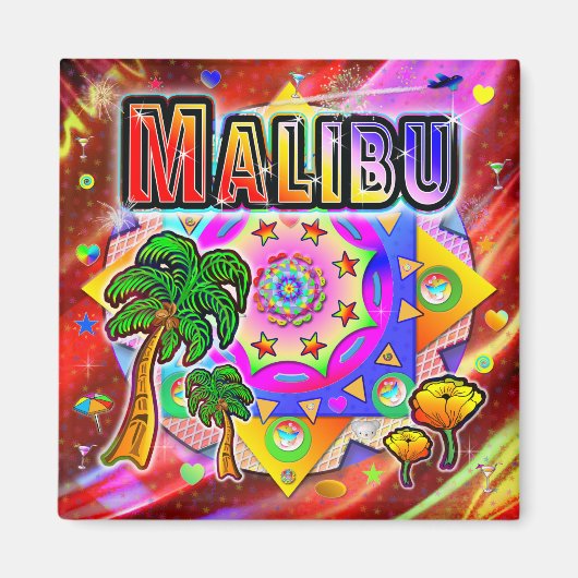Malibu Tropische Vrienden Magnet (Voorkant)