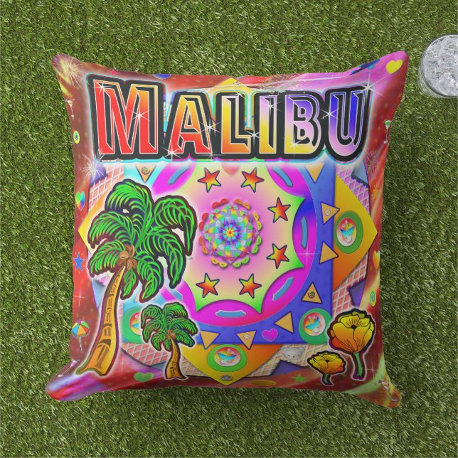 Malibu Tropische Vrienden Pillow Buitenkussen (Gras)