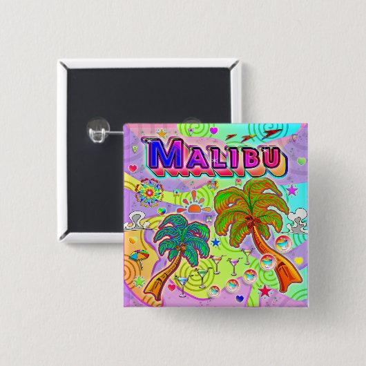 Malibu Vacation Target Button (Voorkant /achterkant)