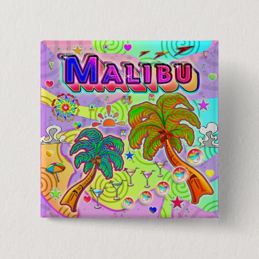 Malibu Vacation Target Button (Voorkant)