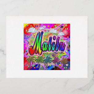Malibu Vista Express Ansichtkaart Folie Feestdagen Briefkaart
