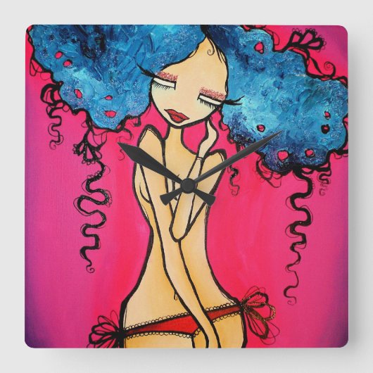 Malibu-wandklok Vierkante Klok (Voorkant)